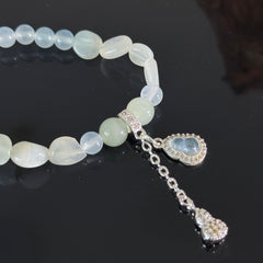 Handcrafted Aquamarine & Blue Chalcedony Crystal Bracelet — Jewelry for Serenity, Clarity, and Healing