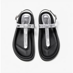 Stylish Buckle Strap Flip-Flop Sandals