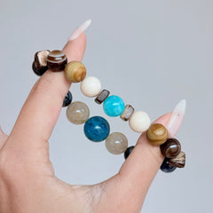 Blue Kyanite, Citrine, Apatite, Tiger's Eye And Moonstone Bracelet