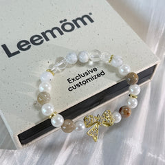 Moonlit Radiance Wristlet | White Crystal & Bowknot Bracelet — Dispelling Shadows, Bringing Smooth Sailing and Serenity