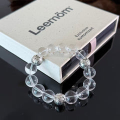 Pure Light Clear Quartz Zodiac Bracelet | Handmade Crystal Jewelry for Positive Vibes