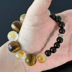 The Abundance Keeper | Natural Tiger Eye & Citrine Obsidian Bracelet for Grounded Prosperity