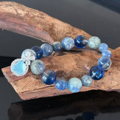 Natural Blue Crystal & Ocean Aura Handmade Bracelet