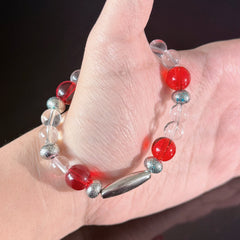 Aries Crystal Bracelet – Red Quartz & Clear Quartz Healing Bracelet