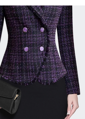 Fashionable Slim Fit Plaid Blazer