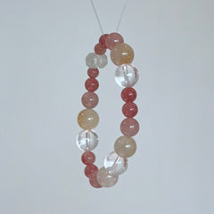 Strawberry Quartz & Golden Rutilated Quartz Bracelet