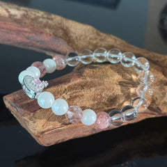 Moonlight Pearls and Strawberry Quartz—Crafting a Gentle Universe on the Wrist.