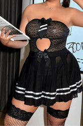 Mesh Tube Top No-Take-Off Outfits Lolita Lingerie Pleated Skirt Cosplay Dress Lingerie Set