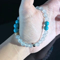 White Jade & Turquoise Bracelet – Crystal Bracelet for Aquarius & Sagittarius