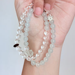 Aquamarine and Clear Quartz Bracelet