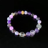 Purple Mist Star-Slumber | Amethyst and Clear Quartz Spliced Bracelet