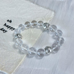 Pure Light Clear Quartz Zodiac Bracelet | Handmade Crystal Jewelry for Positive Vibes