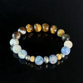 Capricorn Crystal Bracelet with Tiger’s Eye & Blue Stones for Confidence