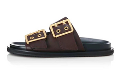 Premium Buckle Detail Women's Flat Slippers