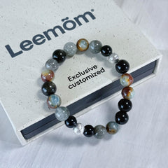 Natural Obsidian & Phantom Quartz Multi-Stone Bracelet | Grounding & Protection Crystal Jewelry