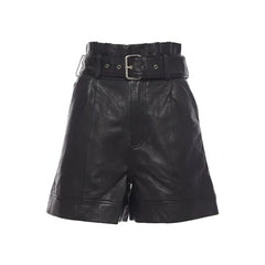 A Line Women's Leather Shorts With Belt