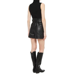 A Line Women's Leather Shorts With Belt