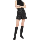A Line Women's Leather Shorts With Belt