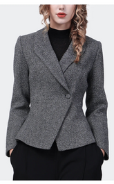 Refined Woolen Short Blazer