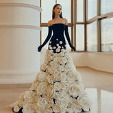 Fallen For You 3D Floral Strapless Evening Gown