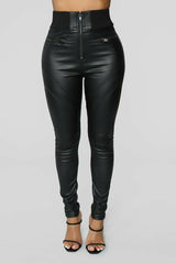 Black Leather Skinny Pant