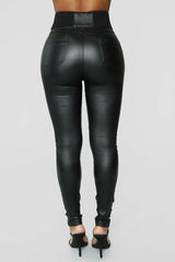 Black Leather Skinny Pant
