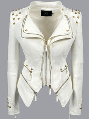 Denim Rivet Punk Short Slim Fit Jacket