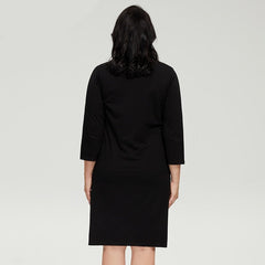 Diamonds Stitching Pu Leather Women's Plus Size Dress