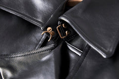 Double Breasted Black Women's Trench Coat