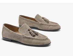Luxury Light Suede Leather Tassel Shoes
