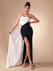 Elegant Strapless Women's Evening Party Dress