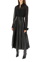 Genuine Lambskin Leather Women's Ankle Skirt