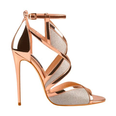 Golden Glamour Stiletto Sandals