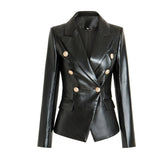 Gold Buttons Slim Fit Black Blazer