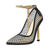 Fishnet Women's Party Dress Heels