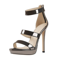 Trendy Zipper Heeled Sandals