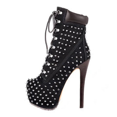 Platform Rivet Ankle Boots