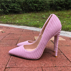 Woven Fabric Women's Stiletto Pumps