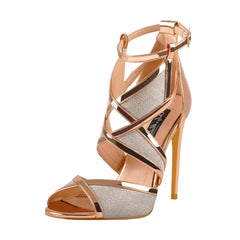 Golden Glamour Stiletto Sandals