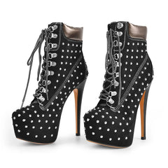 Platform Rivet Ankle Boots