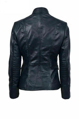 Real Leather Slim Fit Biker Coat