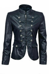 Real Leather Slim Fit Biker Coat