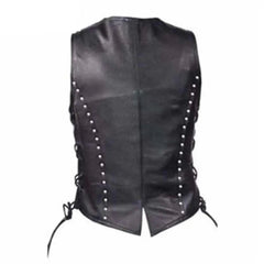 Leather Biker Women Vest Jacket