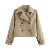 Stylish Cropped Short Trench Coat
