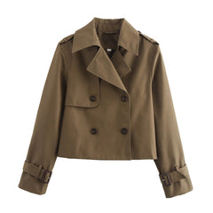 Stylish Cropped Short Trench Coat