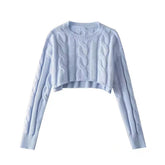 Preppy Loose Cropped Women's Pullover Sweater