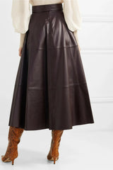 Real Plus Size Women's Genuine Lambskin Leather Skirt