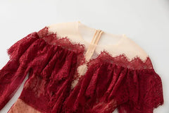 Ruffles O-Neck Women's Cocktail & Party Dress