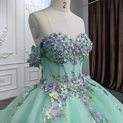 Off the Shoulder Appliques Prom Dress