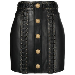 All-matched Lace-Up Slim Skirt